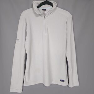 Patagonia Women’s SMALL Micro D Fleece Sweater Cream 1/4 Zip Outdoor‎ ESPN Logo